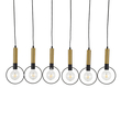 GloboStar® OLVERO 00776 Μοντέρνο Κρεμαστό Φωτιστικό Ράγα Πολύφωτο 6 x E27 IP20 Μαύρο & Χρυσό Μέταλλο - Μ110 x Π18 x Y130cm