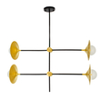 GloboStar® JOLIET 00779 Μοντέρνο Φωτιστικό Οροφής Πλέγμα Πολύφωτο 4 x G9 IP20 Μαύρο & Χρυσό Μέταλλο - Μ93 x Π20 x Υ106cm