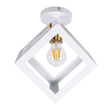 GloboStar® CUBE 00800 Μοντέρνο Φωτιστικό Οροφής Πλέγμα Μονόφωτο 1 x E27 IP20 Λευκό & Χάλκινο Μέταλλο - Μ25 x Π25 x Υ25cm
