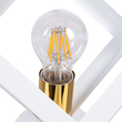 GloboStar® CUBE 00800 Μοντέρνο Φωτιστικό Οροφής Πλέγμα Μονόφωτο 1 x E27 IP20 Λευκό & Χάλκινο Μέταλλο - Μ25 x Π25 x Υ25cm