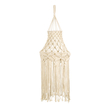 GloboStar® 36209 SOMALIA Boho Καπέλο Φωτιστικού Μακραμέ Πλεκτό Χειροποίητο Μπεζ Σχοινί Μ30 x Π30  x Υ90cm