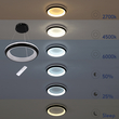 GloboStar® MELINA 61043 Κρεμαστή Πλαφονιέρα Οροφής Κύκλος LED CCT 55W 6376lm 120° AC 220-240V - Εναλλαγή Φωτισμού μέσω Τηλεχειριστηρίου All In One Ψυχρό Λευκό 6000k+Φυσικό Λευκό 4500k+Θερμό Λευκό 2700k Dimmable Φ48cm - Μαύρο - 3 Years Warranty