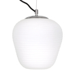 GloboStar® FREYA 00746 Μοντέρνο Κρεμαστό Φωτιστικό Ανάρτηση Μονόφωτο 1 x E27 IP20 Λευκό Γυαλί με Ασημί Μέταλλο - Μ20 x Π20 x Υ23cm