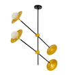 GloboStar® JOLIET 00779 Μοντέρνο Φωτιστικό Οροφής Πλέγμα Πολύφωτο 4 x G9 IP20 Μαύρο & Χρυσό Μέταλλο - Μ93 x Π20 x Υ106cm