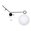 GloboStar® MONROE 00957 Μοντέρνο Κρεμαστό Φωτιστικό Μπάλα Μονόφωτο 1 x E27 IP20 Μαύρο Μέταλλο με Λευκό Γυαλί - Μ30 x Π30 x Υ75cm
