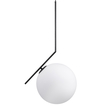 GloboStar® MONROE 00957 Μοντέρνο Κρεμαστό Φωτιστικό Μπάλα Μονόφωτο 1 x E27 IP20 Μαύρο Μέταλλο με Λευκό Γυαλί - Μ30 x Π30 x Υ75cm