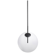 GloboStar® MONROE 00957 Μοντέρνο Κρεμαστό Φωτιστικό Μπάλα Μονόφωτο 1 x E27 IP20 Μαύρο Μέταλλο με Λευκό Γυαλί - Μ30 x Π30 x Υ75cm