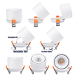 GloboStar® OMEGA-R 60295 Χωνευτό LED Spot Downlight TrimLess Φ10cm 12W 1500lm 36° AC 220-240V IP20 Φ10 x Υ8.2cm - Στρόγγυλο - Λευκό - Θερμό Λευκό 2700K - Bridgelux COB - 5 Years Warranty