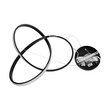 GloboStar® DEXTER 61049 Κρεμαστό Φωτιστικό Οροφής Design LED CCT 72W 8064lm 300° AC 220-240V - Εναλλαγή Φωτισμού μέσω Τηλεχειριστηρίου All In One Ψυχρό 6000k+Φυσικό 4500k+Θερμό 2700k Dimmable Φ56cm - Μαύρο - 3 Years Warranty