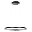 GloboStar® DIAMOND 61130 Κρεμαστό Φωτιστικό Δαχτυλίδι-Κύκλος LED CCT 45W 5230lm 360° AC 220-240V - Εναλλαγή Φωτισμού μέσω Τηλεχειριστηρίου All In One Ψυχρό 6000k+Φυσικό 4500k+Θερμό 2700k Dimmable Φ60cm - Μαύρο - 3 Years Warranty