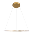 GloboStar® DIAMOND 61131 Κρεμαστό Φωτιστικό Δαχτυλίδι-Κύκλος LED CCT 45W 5230lm 360° AC 220-240V - Εναλλαγή Φωτισμού μέσω Τηλεχειριστηρίου All In One Ψυχρό 6000k+Φυσικό 4500k+Θερμό 2700k Dimmable Φ60cm - Χρυσό Βούρτσας - 3 Years Warranty