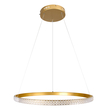 GloboStar® DIAMOND 61131 Κρεμαστό Φωτιστικό Δαχτυλίδι-Κύκλος LED CCT 45W 5230lm 360° AC 220-240V - Εναλλαγή Φωτισμού μέσω Τηλεχειριστηρίου All In One Ψυχρό 6000k+Φυσικό 4500k+Θερμό 2700k Dimmable Φ60cm - Χρυσό Βούρτσας - 3 Years Warranty