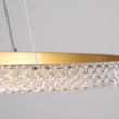 GloboStar® DIAMOND 61131 Κρεμαστό Φωτιστικό Δαχτυλίδι-Κύκλος LED CCT 45W 5230lm 360° AC 220-240V - Εναλλαγή Φωτισμού μέσω Τηλεχειριστηρίου All In One Ψυχρό 6000k+Φυσικό 4500k+Θερμό 2700k Dimmable Φ60cm - Χρυσό Βούρτσας - 3 Years Warranty