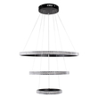 GloboStar® DIAMOND TRIO 61136 Κρεμαστό Φωτιστικό Δαχτυλίδι-Κύκλος LED CCT 100W 12123lm 360° AC 220-240V - Εναλλαγή Φωτισμού μέσω Τηλεχειριστηρίου All In One Ψυχρό 6000k+Φυσικό 4500k+Θερμό 2700k Dimmable Φ25+40+60cm - Μαύρο - 3 Years Warranty
