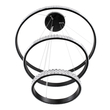 GloboStar® DIAMOND TRIO 61136 Κρεμαστό Φωτιστικό Δαχτυλίδι-Κύκλος LED CCT 100W 12123lm 360° AC 220-240V - Εναλλαγή Φωτισμού μέσω Τηλεχειριστηρίου All In One Ψυχρό 6000k+Φυσικό 4500k+Θερμό 2700k Dimmable Φ25+40+60cm - Μαύρο - 3 Years Warranty