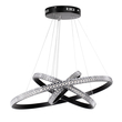 GloboStar® DIAMOND TRIO 61136 Κρεμαστό Φωτιστικό Δαχτυλίδι-Κύκλος LED CCT 100W 12123lm 360° AC 220-240V - Εναλλαγή Φωτισμού μέσω Τηλεχειριστηρίου All In One Ψυχρό 6000k+Φυσικό 4500k+Θερμό 2700k Dimmable Φ25+40+60cm - Μαύρο - 3 Years Warranty