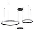 GloboStar® DIAMOND TRIO 61142 Κρεμαστό Φωτιστικό Δαχτυλίδι-Κύκλος LED CCT 100W 12123lm 360° AC 220-240V - Εναλλαγή Φωτισμού μέσω Τηλεχειριστηρίου All In One Ψυχρό 6000k+Φυσικό 4500k+Θερμό 2700k Dimmable Φ25+40+60cm - Μαύρο - 3 Years Warranty
