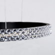 GloboStar® DIAMOND TRIO 61142 Κρεμαστό Φωτιστικό Δαχτυλίδι-Κύκλος LED CCT 100W 12123lm 360° AC 220-240V - Εναλλαγή Φωτισμού μέσω Τηλεχειριστηρίου All In One Ψυχρό 6000k+Φυσικό 4500k+Θερμό 2700k Dimmable Φ25+40+60cm - Μαύρο - 3 Years Warranty