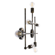 GloboStar® PIPING 00666 Vintage Επιτοίχιο Φωτιστικό Πολύφωτο 6 x E27 IP20 Μπρούτζινο Μέταλλο - Μ66 x Π9.5 x Υ49cm