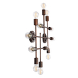 GloboStar® PIPING 00668 Vintage Επιτοίχιο Φωτιστικό Πολύφωτο 12 x E27 IP20 Χάλκινο Μέταλλο - Μ78.5 x Π9.5 x Υ64cm