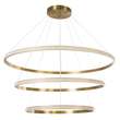 GloboStar® DIAMOND TRIO 61141 Κρεμαστό Φωτιστικό Δαχτυλίδι-Κύκλος LED CCT 150W 18379lm 360° AC 220-240V - Εναλλαγή Φωτισμού μέσω Τηλεχειριστηρίου All In One Ψυχρό 6000k+Φυσικό 4500k+Θερμό 2700k Dimmable Φ60+80+100cm - Χρυσό Βούρτσας - 3 Years Warranty