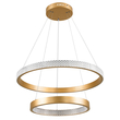 GloboStar® DIAMOND DUO 61151 Κρεμαστό Φωτιστικό Δαχτυλίδι-Κύκλος LED CCT 75W 8743lm 360° AC 220-240V - Εναλλαγή Φωτισμού μέσω Τηλεχειριστηρίου All In One Ψυχρό 6000k+Φυσικό 4500k+Θερμό 2700k Dimmable Φ40+60cm - Χρυσό Βούρτσας - 3 Years Warranty