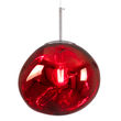 GloboStar® DIXAR 00762 Μοντέρνο Κρεμαστό Φωτιστικό Ανάρτηση Μονόφωτο 1 x E27 IP20 Κόκκινο Γυαλί με Ασημί Μέταλλο - Μ28 x Π28 x Υ40cm