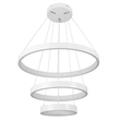 GloboStar® NEMESIS TRIO 61168-DECO Κρεμαστό Φωτιστικό Δαχτυλίδι-Κύκλος LED CCT 100W 12123lm 360° AC 220-240V - Εναλλαγή Φωτισμού μέσω Τηλεχειριστηρίου All In One Ψυχρό 6000k+Φυσικό 4500k+Θερμό 2700k Dimmable Φ25+40+60cm - Λευκό - 3 Years Warranty