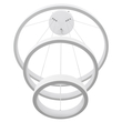GloboStar® NEMESIS TRIO 61168-DECO Κρεμαστό Φωτιστικό Δαχτυλίδι-Κύκλος LED CCT 100W 12123lm 360° AC 220-240V - Εναλλαγή Φωτισμού μέσω Τηλεχειριστηρίου All In One Ψυχρό 6000k+Φυσικό 4500k+Θερμό 2700k Dimmable Φ25+40+60cm - Λευκό - 3 Years Warranty