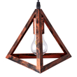 GloboStar® TRIANGLE 00613 Μοντέρνο Κρεμαστό Φωτιστικό Ράγα Δίφωτο 2 x E27 IP20 Χάλκινο Μέταλλο - Μ60 x Π22 x Y130cm