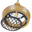 GloboStar® AKRON 10001133 Μοντέρνο Κρεμαστό Φωτιστικό Πλέγμα Μονόφωτο 1 x E27 IP20 Μπεζ Ξύλο με Μαύρο Μέταλλο - Μ19 x Π19 x Υ22cm