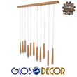 GloboStar® CALISTA 10001254 Μοντέρνο Κρεμαστό Φωτιστικό Ραγα Πολύφωτο 11 x G4 IP20 Μπεζ Ξύλο - Μ120 x Π8 x Υ33cm