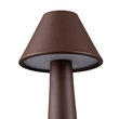 GloboStar® MOLLY 76519 Μοντέρνο Επιτραπέζιο Φωτιστικό Πορτατίφ LED 1.5W 105lm 120° DC 5V Επαναφορτιζόμενο με Μπαταρία Li-ion 1800mAh - Διακόπτη Αφής με 3 Εντάσεις Φωτισμού Θερμό Λευκό 2700K Dimmable - Φ10 x 23cm - Σκούρο Καφέ