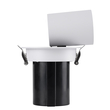 GloboStar® VIRGO-M 60306 Χωνευτό LED Spot Downlight TrimLess Φ11cm 12W 1560lm 36° AC 220-240V IP20 Φ11cm x Υ11.5cm - Στρόγγυλο - Λευκό με Μαύρο Κάτοπτρο - Φυσικό Λευκό 4500K - Bridgelux COB - 5 Years Warranty
