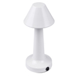 GloboStar® MOLLY 76514 Μοντέρνο Επιτραπέζιο Φωτιστικό Πορτατίφ LED 1.5W 105lm 120° DC 5V Επαναφορτιζόμενο με Μπαταρία Li-ion 1800mAh - Διακόπτη Αφής με 3 Εντάσεις Φωτισμού Θερμό Λευκό 2700K Dimmable - Φ10 x 23cm - Λευκό
