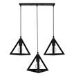 GloboStar® TRIANGLE 00621 Μοντέρνο Κρεμαστό Φωτιστικό Ράγα Τρίφωτο 3 x E27 IP20 Μαύρο Μέταλλο - Μ70 x Π22 x Y130cm