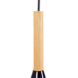 GloboStar® DILLON 00626 Μοντέρνο Κρεμαστό Φωτιστικό Καμπάνα Τρίφωτο 3 x E27 IP20 Μαύρο Μέταλλο με Μπεζ Ξύλο - Μ26 x Π26 x Υ130cm
