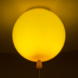 GloboStar® BALLOON 00651 Παιδικό Φωτιστικό Οροφής Μπάλα Μονόφωτο 1 x E27 IP20 Κίτρινο Πλαστικό με Ασημί Μέταλλο - Μ30 x Π30 x Υ33cm
