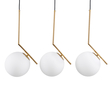 GloboStar® MONROE 00955 Μοντέρνο Κρεμαστό Φωτιστικό Ράγα Τρίφωτο 3 x E27 IP20 Χρυσό Μέταλλο με Λευκό Γυαλί - Μ74 x Π25 x Υ50cm