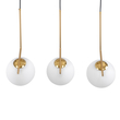 GloboStar® MONROE 00955 Μοντέρνο Κρεμαστό Φωτιστικό Ράγα Τρίφωτο 3 x E27 IP20 Χρυσό Μέταλλο με Λευκό Γυαλί - Μ74 x Π25 x Υ50cm