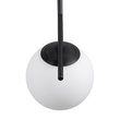 GloboStar® MONROE 00959 Μοντέρνο Κρεμαστό Φωτιστικό Μπάλα Μονόφωτο 1 x E27 IP20 Μαύρο Μέταλλο με Λευκό Γυαλί - Μ15 x Π15 x Υ49cm