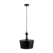 GloboStar® ROCKFORD 01287-A Μοντέρνο Κρεμαστό Φωτιστικό Καμπάνα Μονόφωτο 1 x E27 IP20 Μαύρο & Χρυσό Μέταλλο - Μ30 x Π30 x Y30cm
