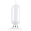 GloboStar® MAVERICK 00944 Μοντέρνο Κρεμαστό Φωτιστικό Μπάλα Μονόφωτο 1 x E27 IP20 Λευκό Μέταλλο με Λευκό Γυαλί - Μ15 x Π15 x Υ33cm