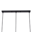 GloboStar® ELISE 00684 Μοντέρνο Κρεμαστό Φωτιστικό Ράγα Τρίφωτο 3 x E27 IP20 Καφέ Ξύλο με Μαύρο Μέταλλο - Μ76 x Π8 x Υ130cm