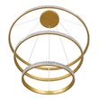 GloboStar® DIAMOND TRIO 61139 Κρεμαστό Φωτιστικό Δαχτυλίδι-Κύκλος LED CCT 120W 14723lm 360° AC 220-240V - Εναλλαγή Φωτισμού μέσω Τηλεχειριστηρίου All In One Ψυχρό 6000k+Φυσικό 4500k+Θερμό 2700k Dimmable Φ40+60+80cm - Χρυσό Βούρτσας - 3 Years Warranty
