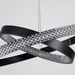 GloboStar® DIAMOND DUO 61150-DECO Κρεμαστό Φωτιστικό Δαχτυλίδι-Κύκλος LED CCT 75W 8743lm 360° AC 220-240V - Εναλλαγή Φωτισμού μέσω Τηλεχειριστηρίου All In One Ψυχρό 6000k+Φυσικό 4500k+Θερμό 2700k Dimmable Φ40+60cm - Μαύρο - 3 Years Warranty