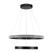 GloboStar® DIAMOND DUO 61150-DECO Κρεμαστό Φωτιστικό Δαχτυλίδι-Κύκλος LED CCT 75W 8743lm 360° AC 220-240V - Εναλλαγή Φωτισμού μέσω Τηλεχειριστηρίου All In One Ψυχρό 6000k+Φυσικό 4500k+Θερμό 2700k Dimmable Φ40+60cm - Μαύρο - 3 Years Warranty