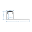 GloboStar® PLASTERBOARD-PROFILE 70835-3M Προφίλ Αλουμινίου - Βάση & Ψύκτρα Ταινίας LED με Μαύρο Φιμέ Κάλυμμα - Χωνευτή Τερματική Χρήση σε Τελείωμα Γυψοσανίδας ή σε Πλακάκι - Trimless - Πατητό Κάλυμμα - Ασημί - 3 Μέτρα - Πακέτο 5 Τεμαχίων - Μ300 x Π3.1 x Υ1.3cm