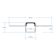 GloboStar® PLASTERBOARD-PROFILE 70839-3M Προφίλ Αλουμινίου - Βάση & Ψύκτρα Ταινίας LED με Μαύρο Φιμέ Κάλυμμα - Χωνευτή Χρήση σε Γυψοσανίδα - Trimless - Πατητό Κάλυμμα - Ασημί - 3 Μέτρα - Πακέτο 5 Τεμαχίων - Μ300 x Π5.6 x Υ1.5cm
