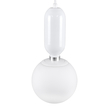 GloboStar® MAVERICK 00944 Μοντέρνο Κρεμαστό Φωτιστικό Μπάλα Μονόφωτο 1 x E27 IP20 Λευκό Μέταλλο με Λευκό Γυαλί - Μ15 x Π15 x Υ33cm